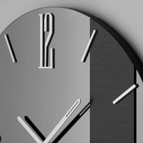Orologio da muro mantra in vetro fume 60cm rotondo design moderno