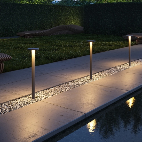 Maytoni wald lampione da giardino led 3000k ip65 colore grigio