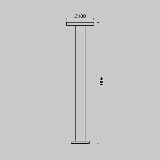 Maytoni wald lampione da giardino led 3000k ip65 colore grigio