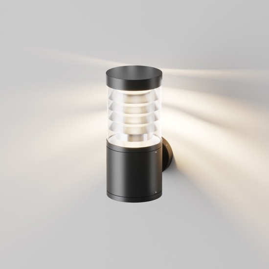 Maytoni spir applique da esterno led 3000k ip54 cilindrico nero
