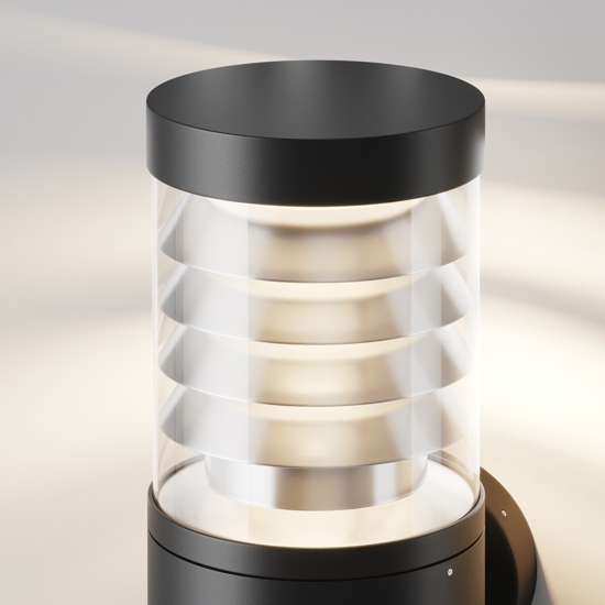 Maytoni spir applique da esterno led 3000k ip54 cilindrico nero