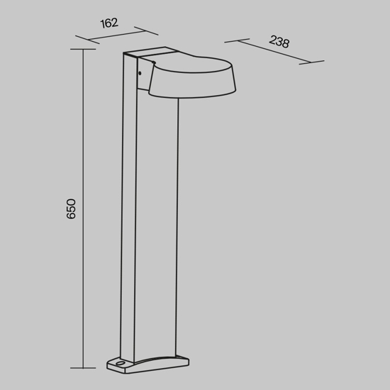 Maytoni share lampione da giardino led 3000k ip54 design moderno