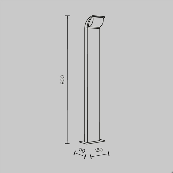Maytoni stock lampione da giardino led 3000k ip65 colore nero