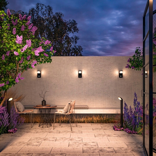 Maytoni stock applique da esterno led 3000k ip65 nero moderno