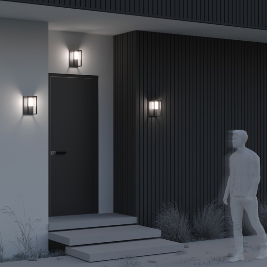 Maytoni shatter applique da esterno led 3000k ip54 sensore di movimento