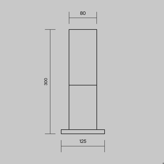 Maytoni willis lampione basso da giardino ip54 nero moderno