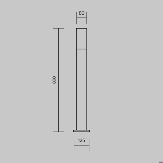 Maytoni willis lampione da giardino design minimal colore grigio ip54