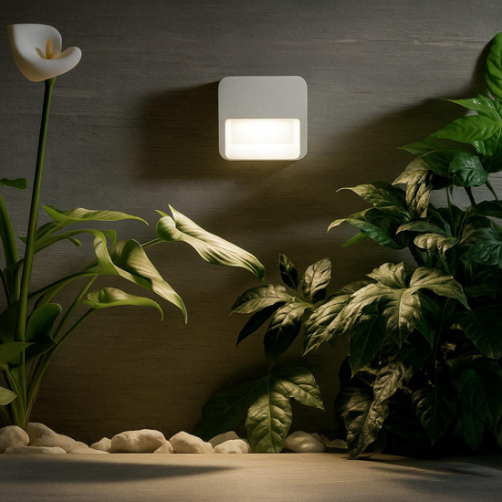 Segnapasso da esterno quadrato bianco led 6w 3000k ip65