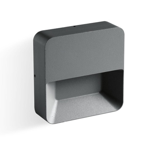 Segnapasso led da esterno grigio led 6w 3000k quadrato ip65