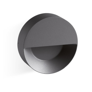 Segnapasso rotondo a parete per esterno grafite led 6w 3000k