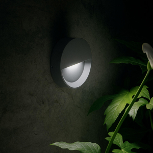 Segnapasso led a parete per esterni 6w 4000k rotondo grafite ip65