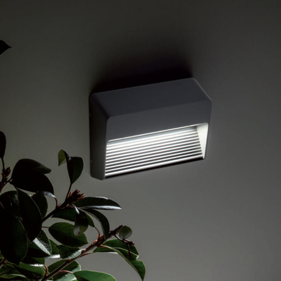 Segnapasso a parete per esterno grafite rettangolare led 13w 3000k