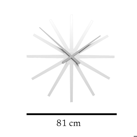 Orologio da muro moderno frizz 81cm bianco legno taglio laser