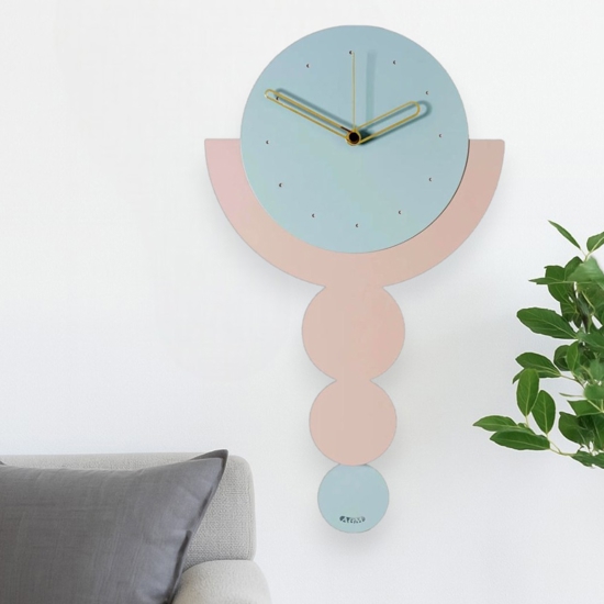 Orologio a pendolo moderno da parete cerchi cenere e gelso
