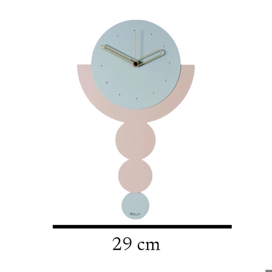 Orologio a pendolo moderno da parete cerchi cenere e gelso