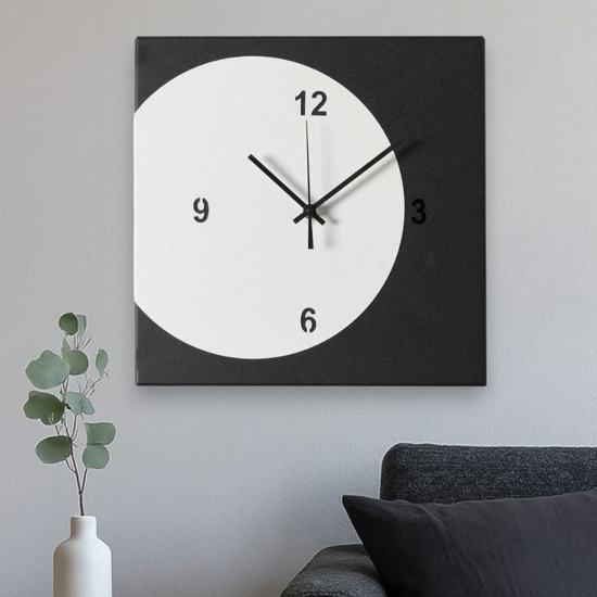Orologio quadrato da parete design moderno nero e avorio