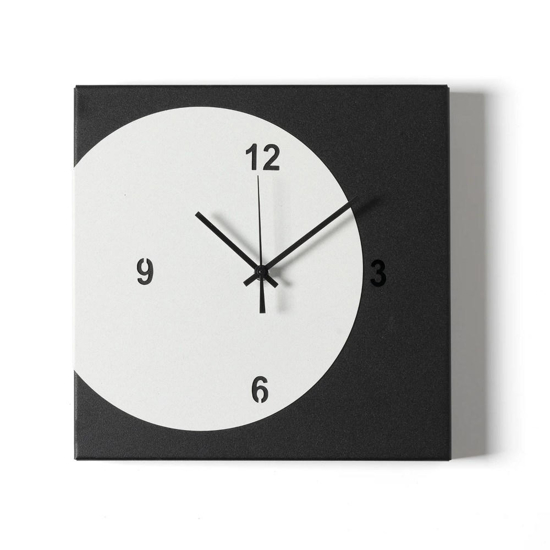 Orologio quadrato da parete design moderno nero e avorio