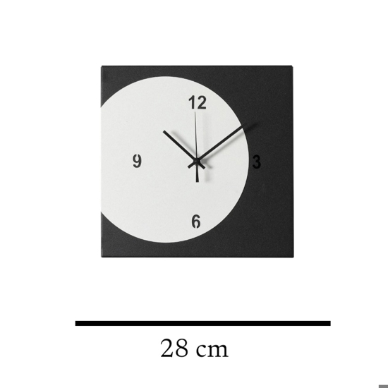 Orologio quadrato da parete design moderno nero e avorio