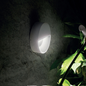Segnapasso led da esterno a parete rotondo bianco led 6w 3000k