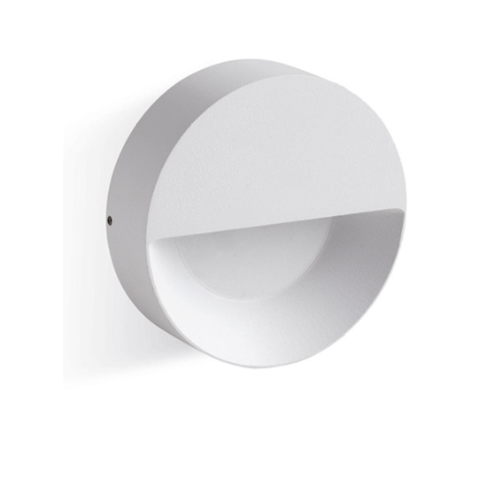 Segnapasso led da esterno a parete rotondo bianco led 6w 3000k