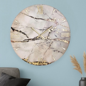 Orologio per parete 40cm elegance gold moderno rotondo in resina