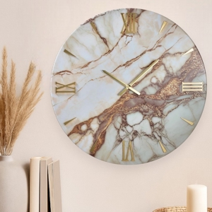 Orologio da parete design 60cm resina effetto marmo moderno
