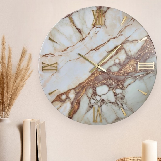 Orologio da parete design 60cm resina effetto marmo moderno