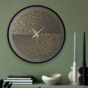 Orologio moderno da parete rotondo oro nero