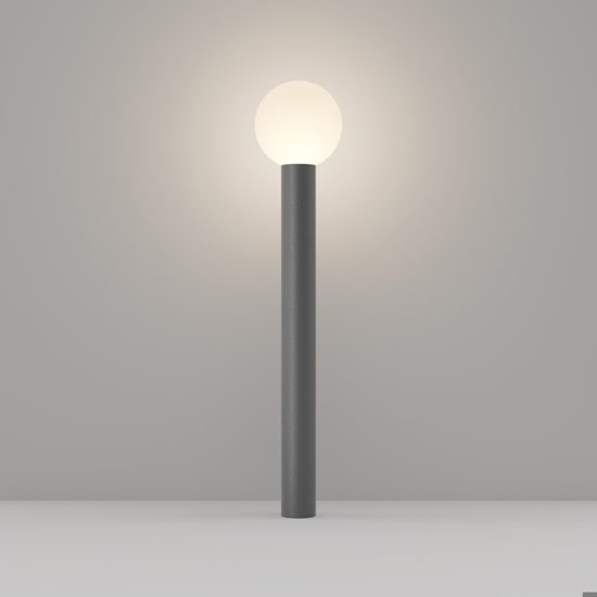 Maytoni bold lampione da giardino ip54 grigio moderno
