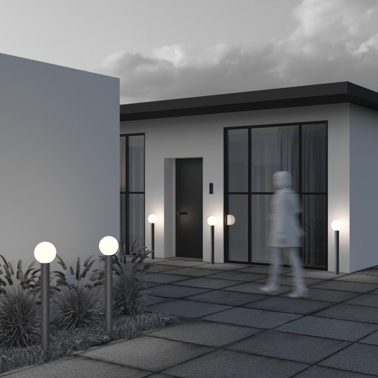 Maytoni bold lampione da giardino ip54 grigio moderno