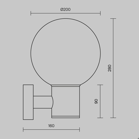 Maytoni bold applique da esterno ip54 colore grigio