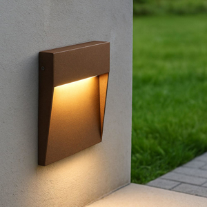 Segnapasso led corten da parete led 6w 3000k ip65