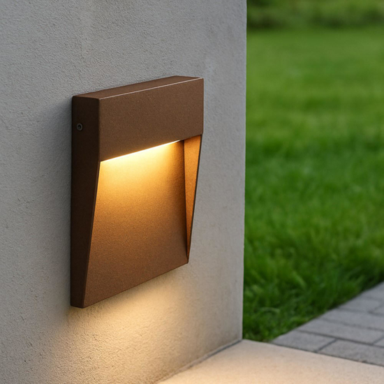 Segnapasso led corten da parete led 6w 3000k ip65
