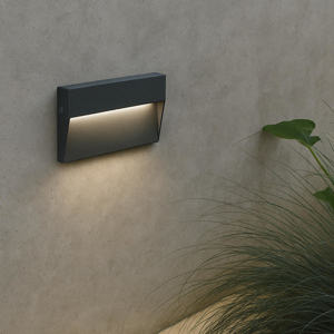 Segnapasso da parete rettangolare grafite led 6w 3000k ip65