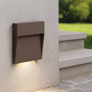 Segnapasso led 3w 4000k corten da parete ip65 da esterno