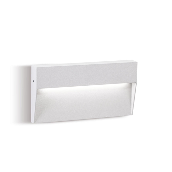 Segnapasso da parete rettangolare bianco per esterno led 6w 4000k