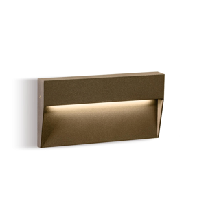 Segnapasso led per esterno corten rettangolare da parete 6w 4000k ip65