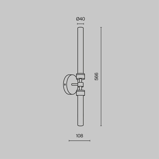 Maytoni stelo applique da parete led 3000k moderno nero