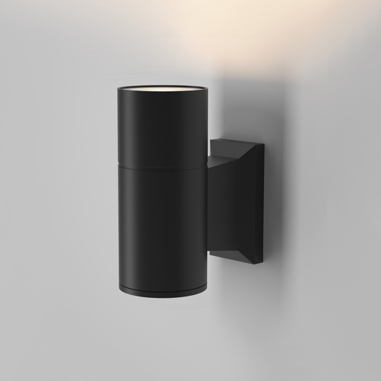 Maytoni bowery applique da esterno ip54 cilindrico nero