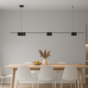 Lampadario nero moderno per tavolo da soggiorno fp
