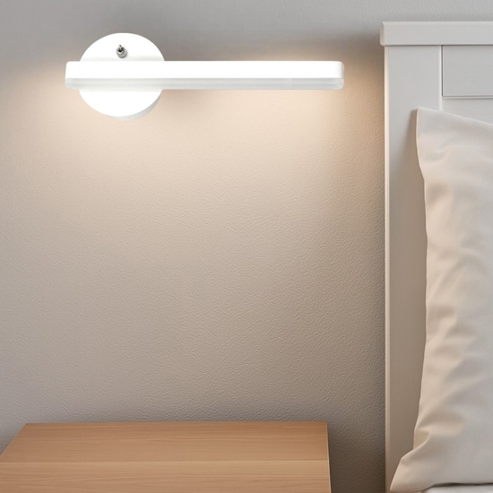 Applique bianco led 4000k per comodino sinistro moderno fp