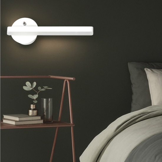 Applique bianco led 4000k per comodino sinistro moderno fp