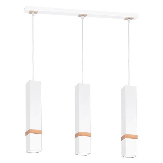 Lampadario per cucina moderna bianco legno fp