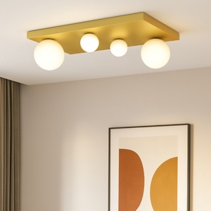 Plafoniera per cucina moderna rettangolare oro fp