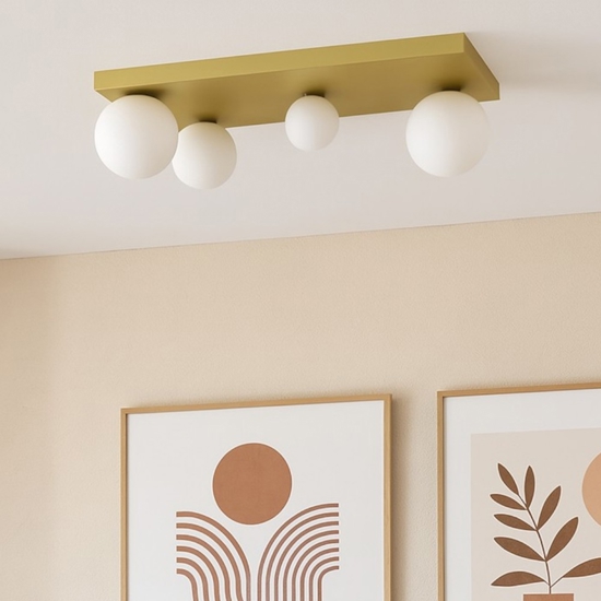 Plafoniera per cucina moderna rettangolare oro fp