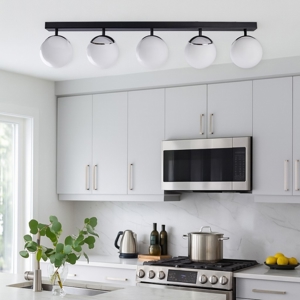 Plafoniera da soffitto per cucina nero cromo fp
