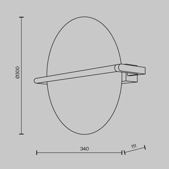 Maytoni mira applique da parete tondo led 3000k moderno