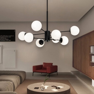 Lampadario design nero per soggiorno moderno fp