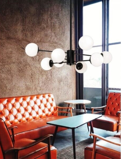 Lampadario design nero per soggiorno moderno fp