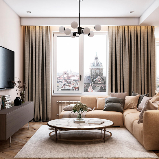 Lampadario design nero per soggiorno moderno fp